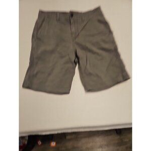 Mens AE American Eagle Gray Flat Front Bermuda Cotton Blend Shorts Size 30